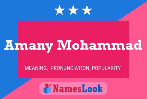 Amany Mohammad Name Poster