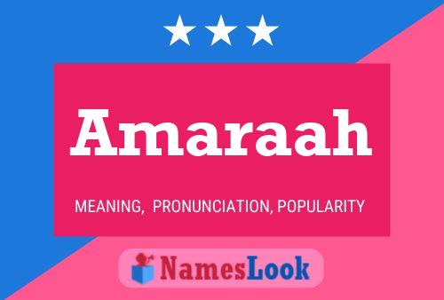 Amaraah Name Poster