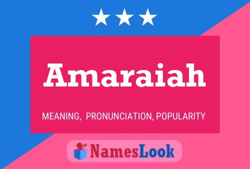 Amaraiah Name Poster