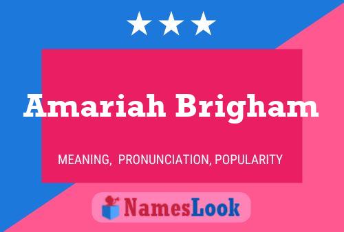 Amariah Brigham Name Poster