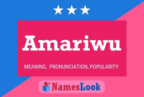 Amariwu Name Poster