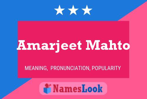 Amarjeet Mahto Name Poster