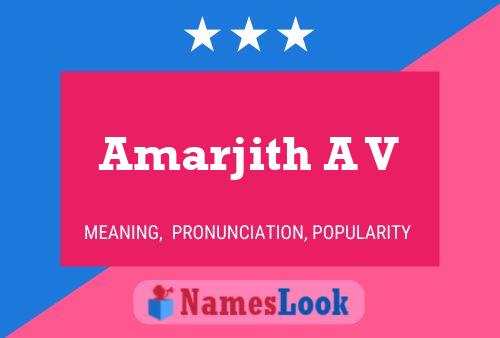 Amarjith A V Name Poster