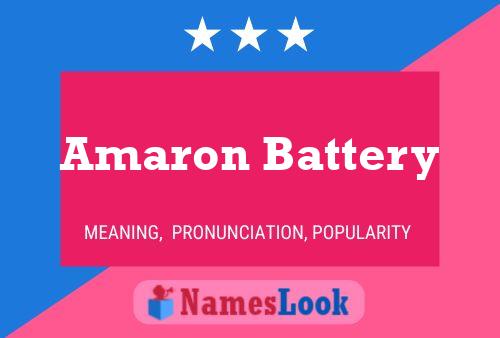 Amaron Battery Name Poster