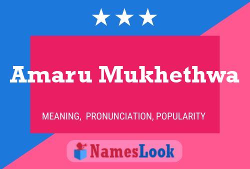 Amaru Mukhethwa Name Poster