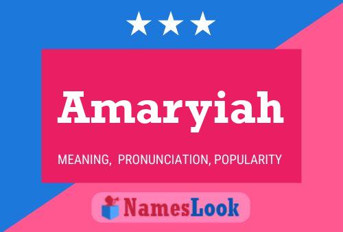 Amaryiah Name Poster