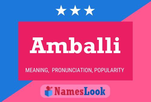 Amballi Name Poster