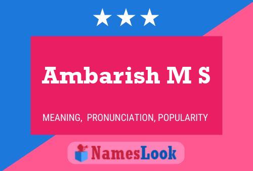 Ambarish M S Name Poster