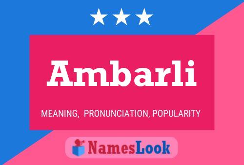 Ambarli Name Poster