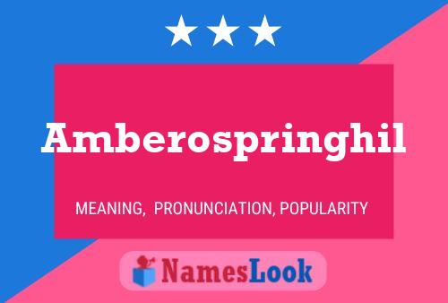 Amberospringhil Name Poster