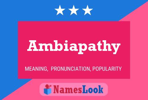 Ambiapathy Name Poster