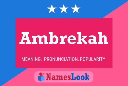 Ambrekah Name Poster