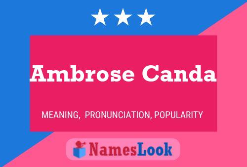 Ambrose Canda Name Poster