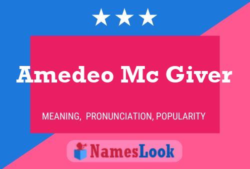 Amedeo Mc Giver Name Poster