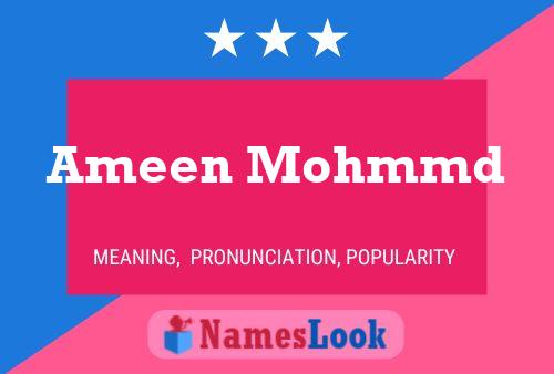 Ameen Mohmmd Name Poster