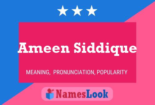 Ameen Siddique Name Poster