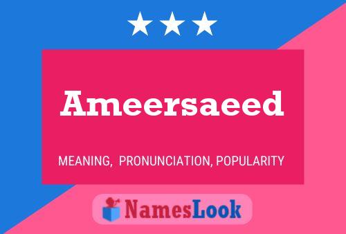 Ameersaeed Name Poster