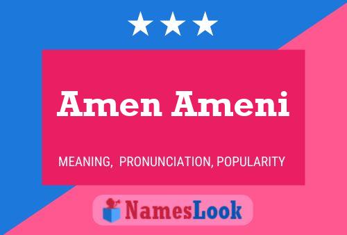 Amen Ameni Name Poster