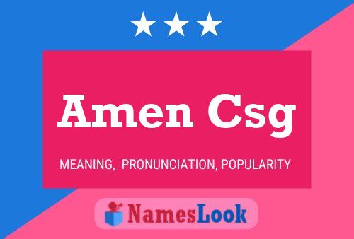 Amen Csg Name Poster