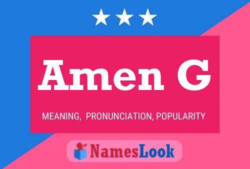 Amen G Name Poster