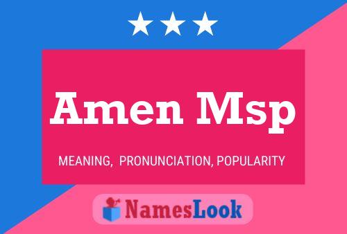 Amen Msp Name Poster