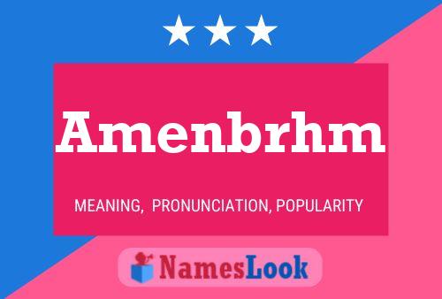 Amenbrhm Name Poster