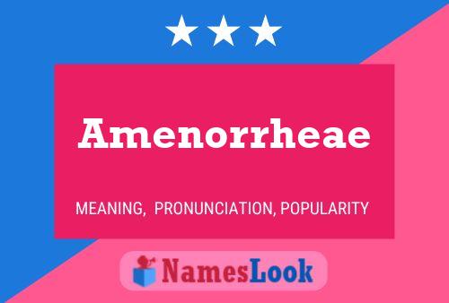 Amenorrheae Name Poster