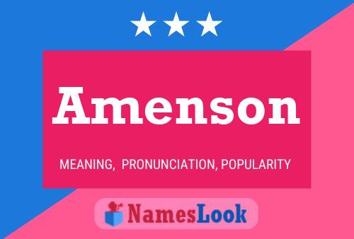 Amenson Name Poster