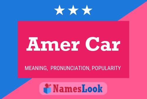 Amer Car Name Poster