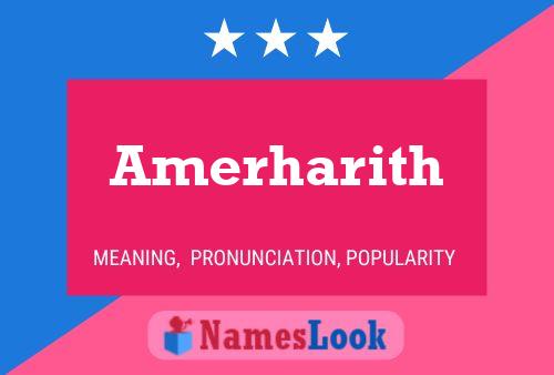 Amerharith Name Poster