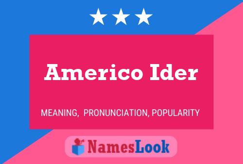 Americo Ider Name Poster