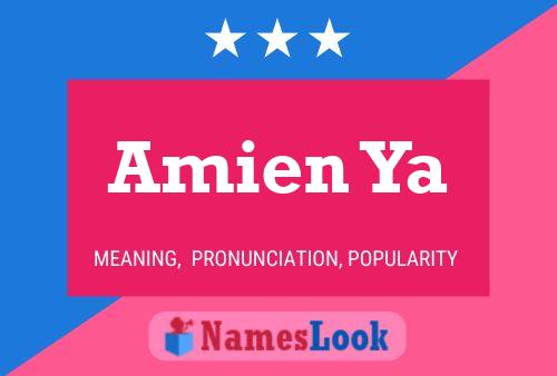 Amien Ya Name Poster