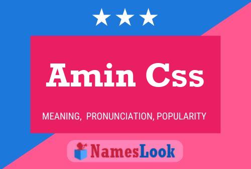 Amin Css Name Poster