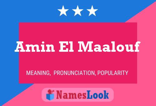 Amin El Maalouf Name Poster