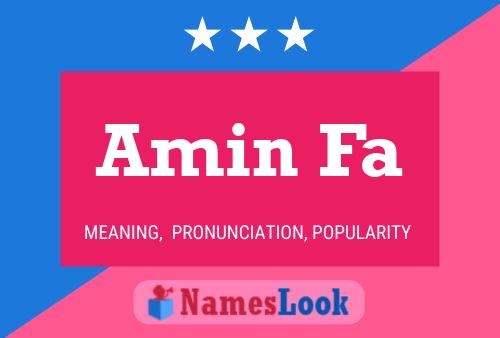 Amin Fa Name Poster