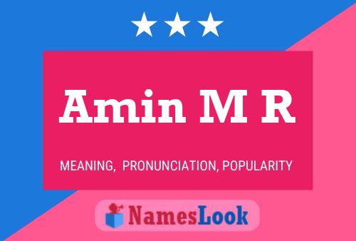 Amin M R Name Poster