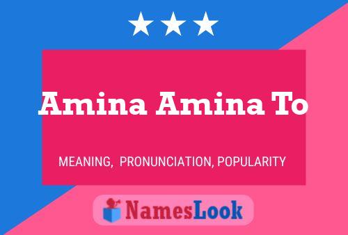 Amina Amina To Name Poster