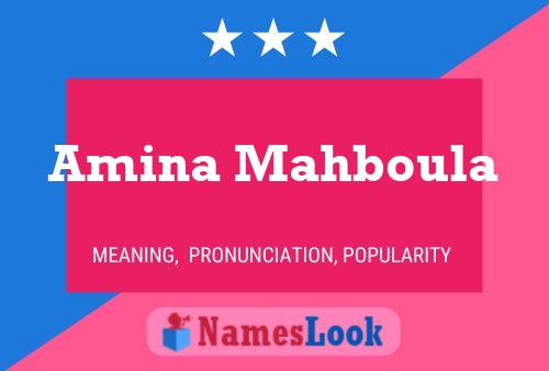 Amina Mahboula Name Poster