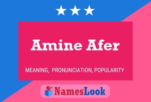 Amine Afer Name Poster