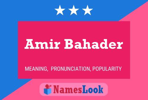 Amir Bahader Name Poster