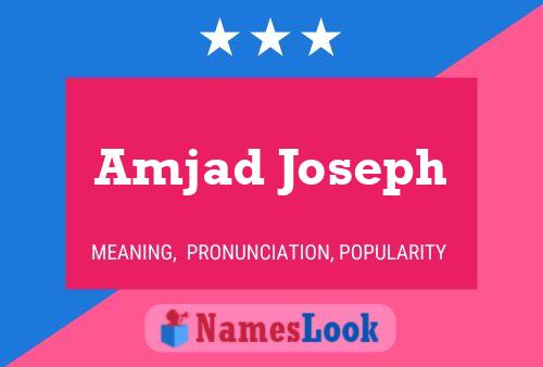 Amjad Joseph Name Poster