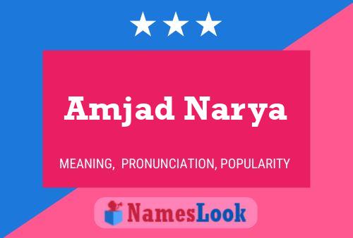 Amjad Narya Name Poster