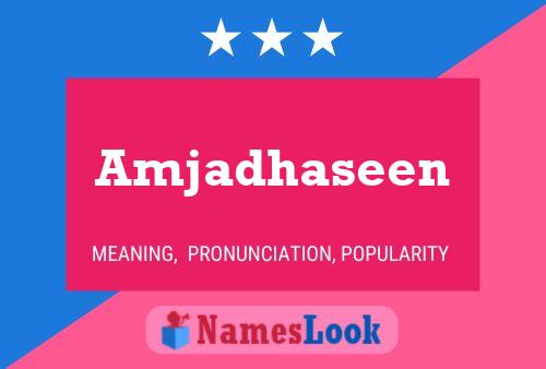 Amjadhaseen Name Poster