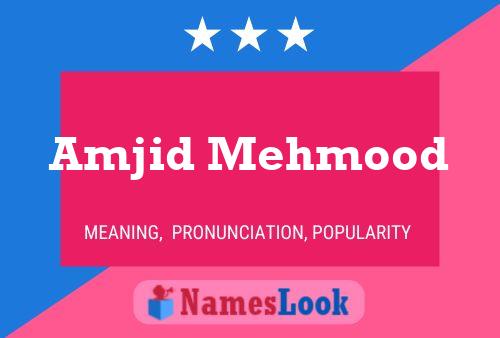 Amjid Mehmood Name Poster