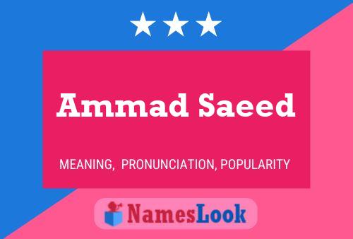 Ammad Saeed Name Poster