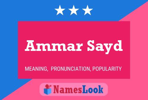 Ammar Sayd Name Poster