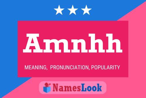 Amnhh Name Poster