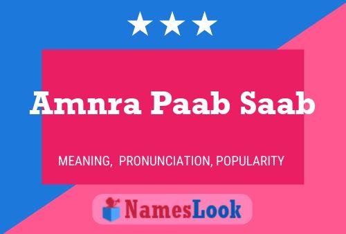 Amnra Paab Saab Name Poster