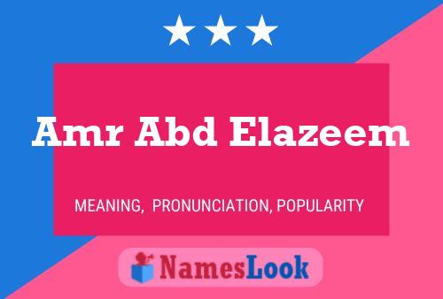 Amr Abd Elazeem Name Poster