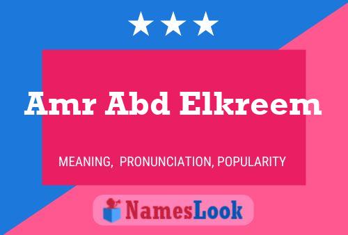 Amr Abd Elkreem Name Poster